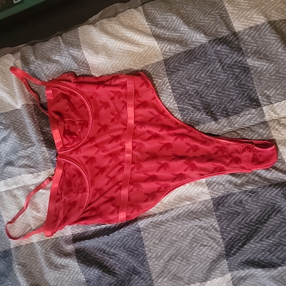 Red playboy one piece
